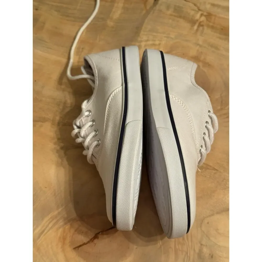 Janie and Jack Boys Classic Canvas Lace Up Sneakers White Size 2
